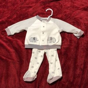 Little me stripe set with elephants size 6 months